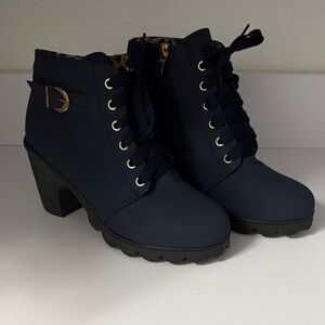 Women's Navy Ankle Boots